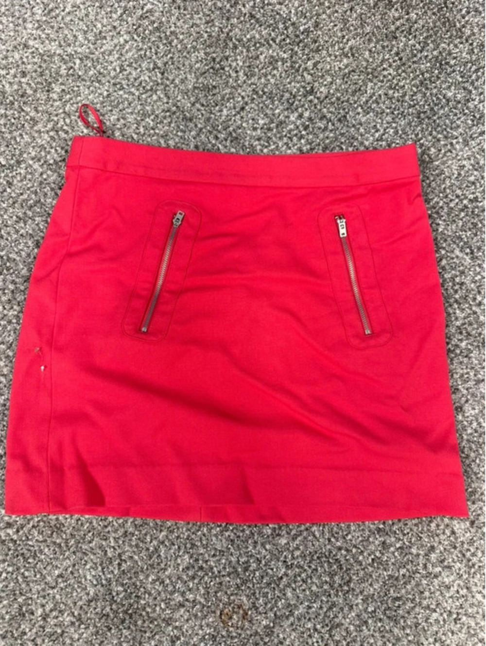 GAP Red Mini Skirt exposed Front Back Zipper Pockets - Size 4